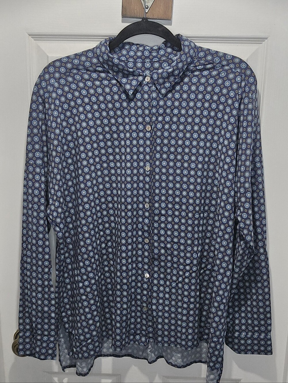 J. Jill Blue Patterned Women's Button-Down Shirt